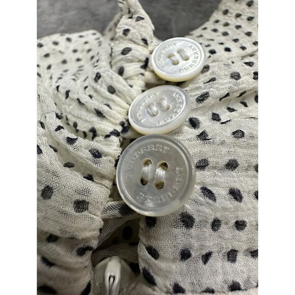 Burberry London England Dresse Silk Polka Dot bow neck sz 38 US 4 - Picture 14 of 16